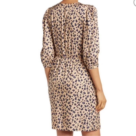 Rebecca Taylor Silk Cheetah Tie Front Dress Size 6 - Picture 4 of 14